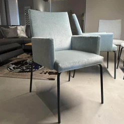 6er Set Sessel Kalos Stoff Velvet Lagoon Stoff Moss Agua Fuß Edelstahl Pulverbeschichtet Anthrazit Strukturlack Matt