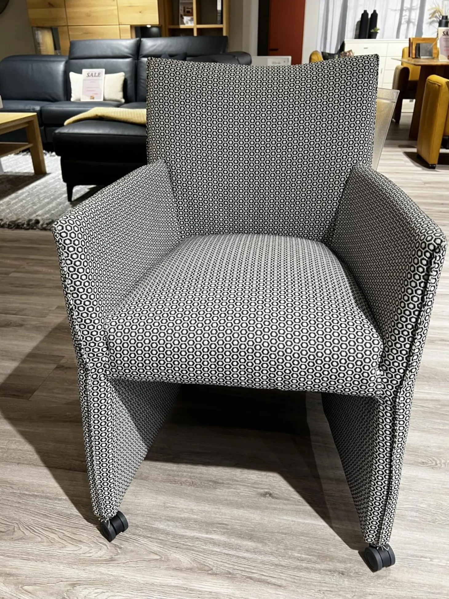 6er Set Sessel MR Picara 317 Stoff Yves Silver 12 Grau Und Stoff Mango Grey Grau 18746 Füße Rollen Schwarz