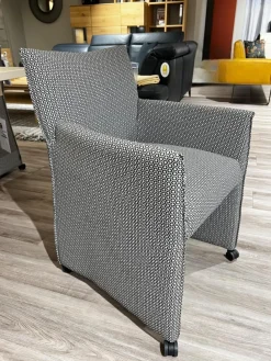 6er Set Sessel MR Picara 317 Stoff Yves Silver 12 Grau Und Stoff Mango Grey Grau 18746 Füße Rollen Schwarz