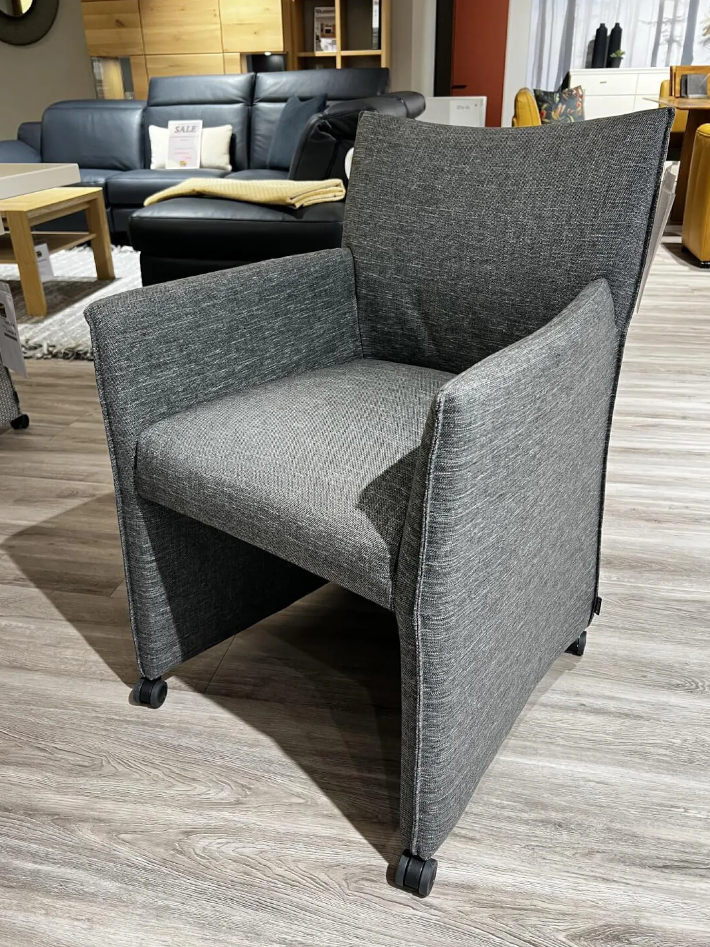 6er Set Sessel MR Picara 317 Stoff Yves Silver 12 Grau Und Stoff Mango Grey Grau 18746 Füße Rollen Schwarz