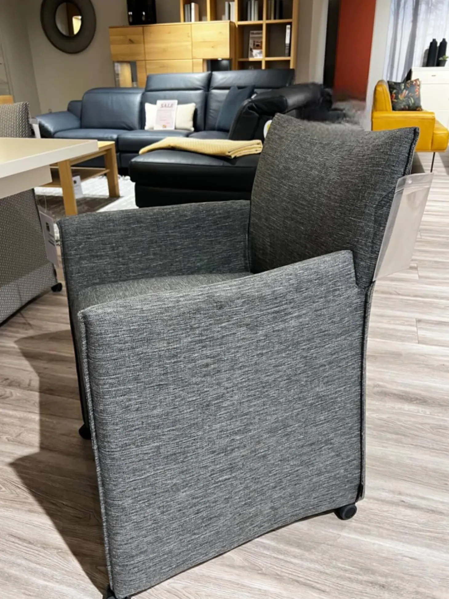 6er Set Sessel MR Picara 317 Stoff Yves Silver 12 Grau Und Stoff Mango Grey Grau 18746 Füße Rollen Schwarz