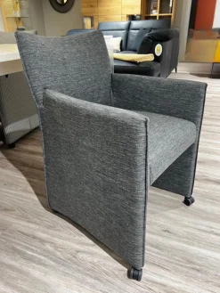 6er Set Sessel MR Picara 317 Stoff Yves Silver 12 Grau Und Stoff Mango Grey Grau 18746 Füße Rollen Schwarz