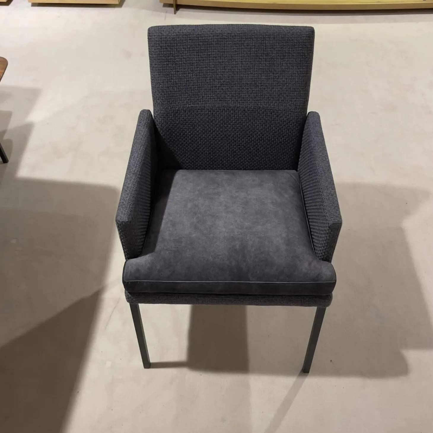 6er Set Sina 3 Bezug Stoff Forza Dark Grey 12305 Grau Metallgestell Schwarz Strukturgepulvert