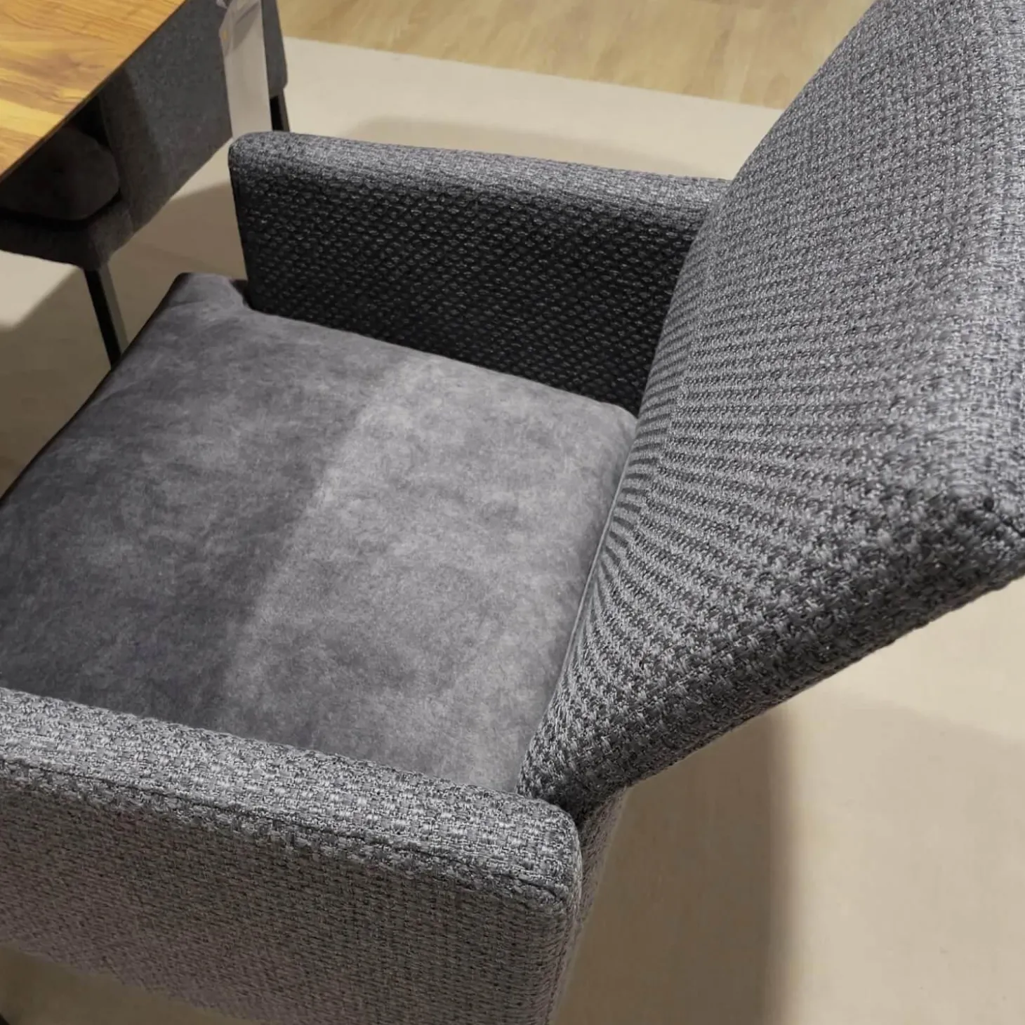 6er Set Sina 3 Bezug Stoff Forza Dark Grey 12305 Grau Metallgestell Schwarz Strukturgepulvert