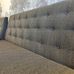 2er Set Sitzbank Polo Petit Stoff Dedar Highlight 03 Notte Grau Füße Naturbaum