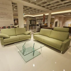 2er Set Sofa Classics 500 Bezug Stoff 2036.59 Monza Kufen Hochglanz Inklusive Kopfstütze Eckig Verstellbar