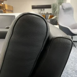 2er Set Sofa Gomera 404 Bezug Leder Savanna Schwarz