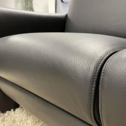 2er Set Sofa Gomera 404 Bezug Leder Savanna Schwarz