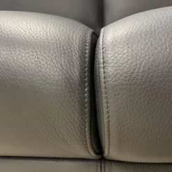 2er Set Sofa Gomera 404 Bezug Leder Savanna Schwarz