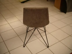 3er Set Stühle Lui Stoff Maple MA862 Grau Meliert Gestell Metall Schwarz Ohne Armlehne