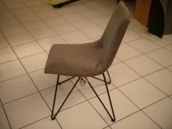 3er Set Stühle Lui Stoff Maple MA862 Grau Meliert Gestell Metall Schwarz Ohne Armlehne