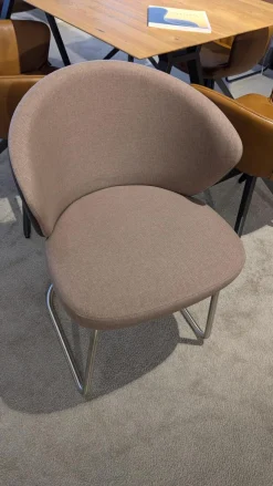 6er Set Stuhl 2902 17ZA Kim Innen Stoff Amsterdam Rosa Außen Leder Amsterdam Anthrazit Gestell Metall Edelstahloptik