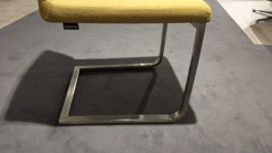 6er Set Stuhl A258 Stoff Rom Schilf Gelb Gestell Edelstahloptik