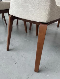 6er Set Stuhl Ala 52703 Stoff Tinto 6511 Avorio Beige Gestell Esche Getönt Nussbaum