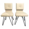 2er Set Stuhl Alva Sitz Lario Rock Grau Beige Gestell Schwarz