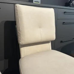 2er Set Stuhl Alva Sitz Lario Rock Grau Beige Gestell Schwarz