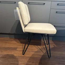 2er Set Stuhl Alva Sitz Lario Rock Grau Beige Gestell Schwarz