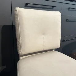 2er Set Stuhl Alva Sitz Lario Rock Grau Beige Gestell Schwarz