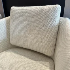 2er Set Stuhl Alva Stoff Amiri Offwhite Weiß Füße Schwarz Mit Armlehnen