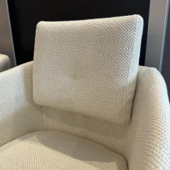 2er Set Stuhl Alva Stoff Amiri Offwhite Weiß Füße Schwarz Mit Armlehnen