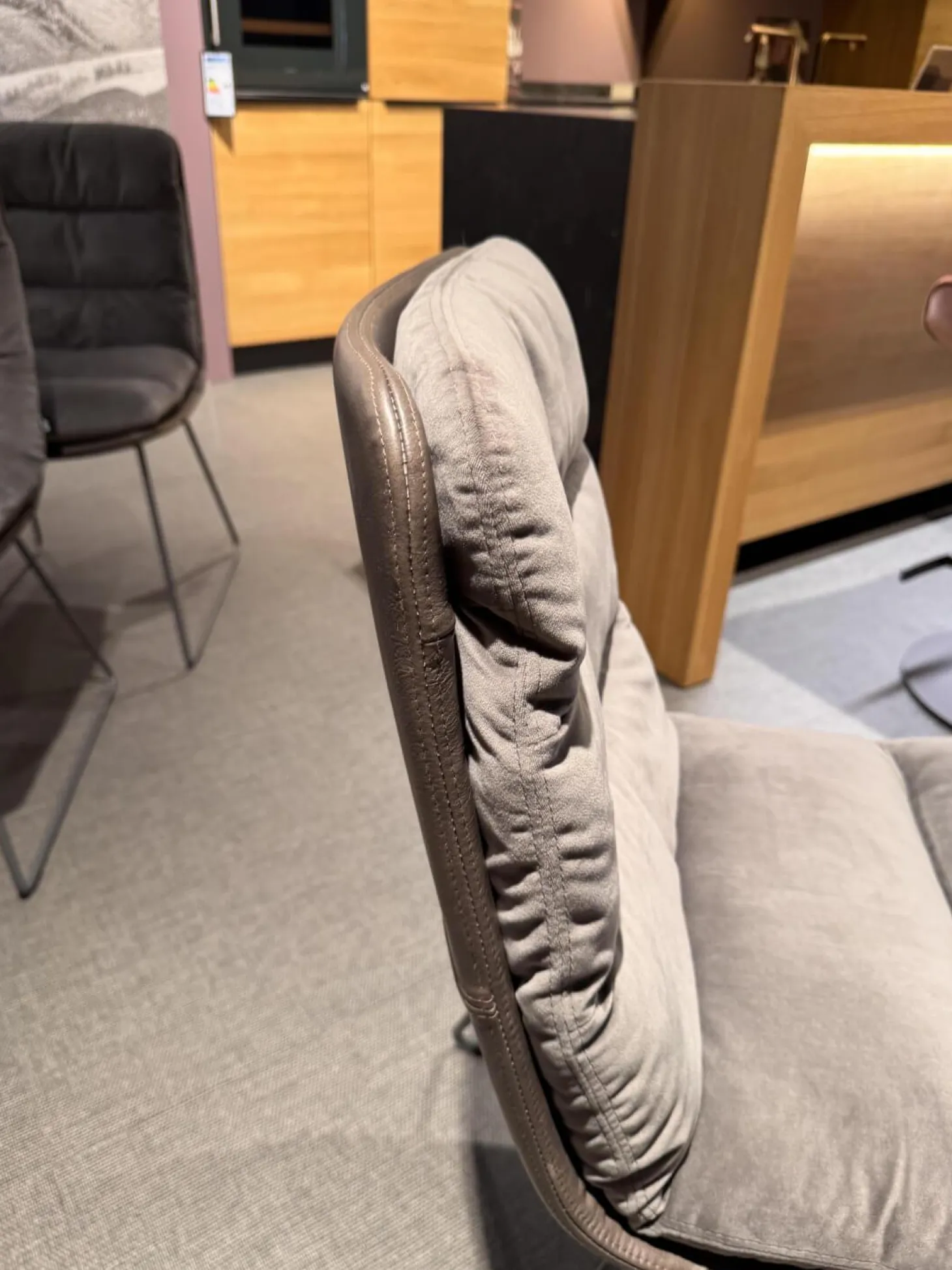 6er Set Stuhl Arva Leder Dakota 6006 Grey Drahtkufengestell Metall Eisenblank Grau Lackiert