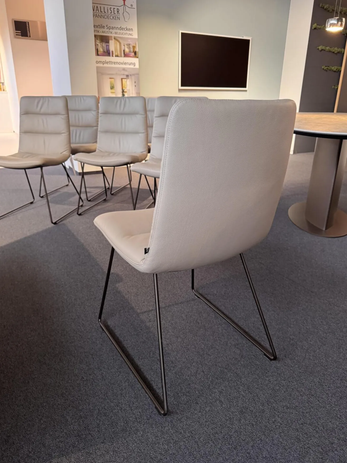 6er Set Stuhl Arva Light Leder Belo Horizonte Steingrau 1651 Grau Drahtkufengestell Macadamia M11 Braun