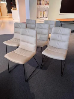 6er Set Stuhl Arva Light Leder Belo Horizonte Steingrau 1651 Grau Drahtkufengestell Macadamia M11 Braun