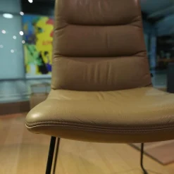 2er Set Stuhl Arva Light Leder Sauvage Schlammgrau 8103 Braun Grau Drahtkufengestell Struktur Schwarz M02