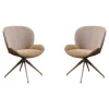 2er Set Stuhl Butterfly 23 Stoff New Harmony 68 Beige Gestell Aluminium Grau
