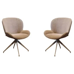 2er Set Stuhl Butterfly 23 Stoff New Harmony 68 Beige Gestell Aluminium Grau