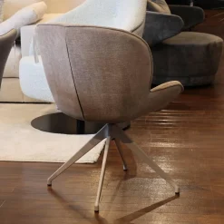 2er Set Stuhl Butterfly 23 Stoff New Harmony 68 Beige Gestell Aluminium Grau