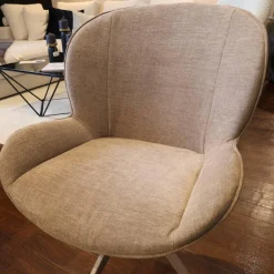 2er Set Stuhl Butterfly 23 Stoff New Harmony 68 Beige Gestell Aluminium Grau