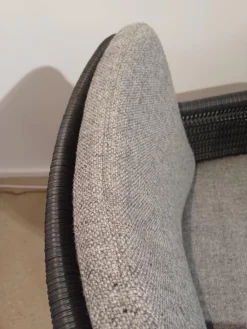 4er Set Stuhl D43 Armlehner Stoff Hallingdal Fb 130 Anthrazit Geflecht Anthrazit Gestell Schwarz Pulverbeschichtet