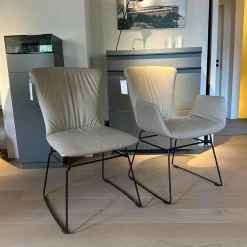 2er Set Stuhl Dexter 2057 Leder 3 Select 12 Schlamm Braun Grau Drahtgestell Schwarz Mit PVC Gleitern