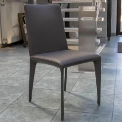 4er Set Stuhl Filly Up Leder Capri L04 Anthrazit Stahlgestell Mit Leder Bezogen