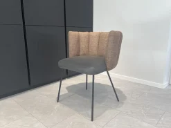 4er Set Stuhl Gaia Sitzfläche Leder Rawhide 356 Schwarz Rücken Stoff Picasso 5363 Gold Braun 4 Fuß Rundrohrgestell Metall Schwarz