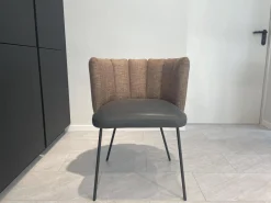 4er Set Stuhl Gaia Sitzfläche Leder Rawhide 356 Schwarz Rücken Stoff Picasso 5363 Gold Braun 4 Fuß Rundrohrgestell Metall Schwarz