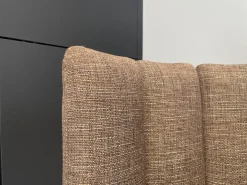 4er Set Stuhl Gaia Sitzfläche Leder Rawhide 356 Schwarz Rücken Stoff Picasso 5363 Gold Braun 4 Fuß Rundrohrgestell Metall Schwarz