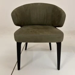 2er Set Stuhl George Bezug Leder L9999F Velvet Grau Braun Holzgestell Füße Schwarz Gebeizt