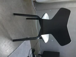 6-er Set Stuhl Grand Prix Stoff Grau Gestell Esche Schwarz