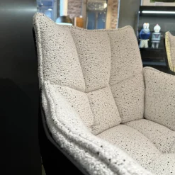 2er Set Stuhl Husk Stoff Sambuco 2619100 Weiß Schale Polyurethanharz Anthrazit Gestell Schwarz Verchromt Lackiert