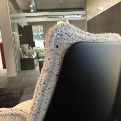 2er Set Stuhl Husk Stoff Sambuco 2619100 Weiß Schale Polyurethanharz Anthrazit Gestell Schwarz Verchromt Lackiert