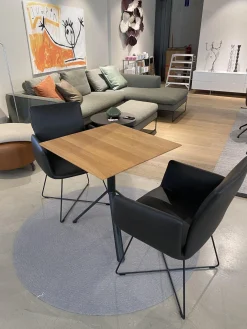 2er Set Stuhl Jalis Leder 179 Mocca Schwarz Gestell M20 Lack Schwarz