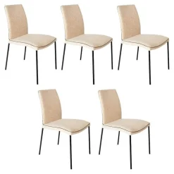 5er Set Stuhl Jaro 100 Stoff Frozen Harmony Beige Gestell Vierfuß Schwarz