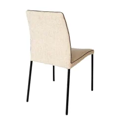 5er Set Stuhl Jaro 100 Stoff Frozen Harmony Beige Gestell Vierfuß Schwarz