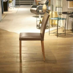 3er Set Stuhl Jason Lite Leder Elen Kokosnuss Fuß Nussbaum