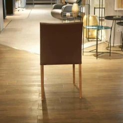 3er Set Stuhl Jason Lite Leder Elen Kokosnuss Fuß Nussbaum