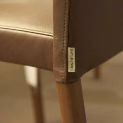 3er Set Stuhl Jason Lite Leder Elen Kokosnuss Fuß Nussbaum