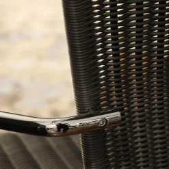 2er Set Stuhl Jimmy 0081 Geflecht Grau Gestell Metall Hochglanz Verchromt