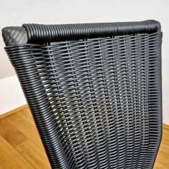 4er Set Stuhl Jimmy Saleen Geflecht Schwarz Gestell Chrom